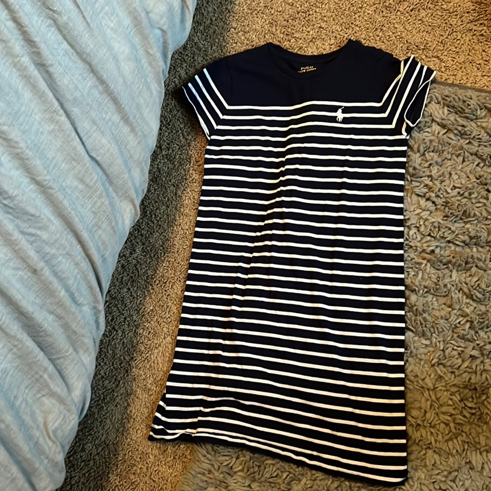 Navy Blue and White Striped Polo Ralph Lauren Dress